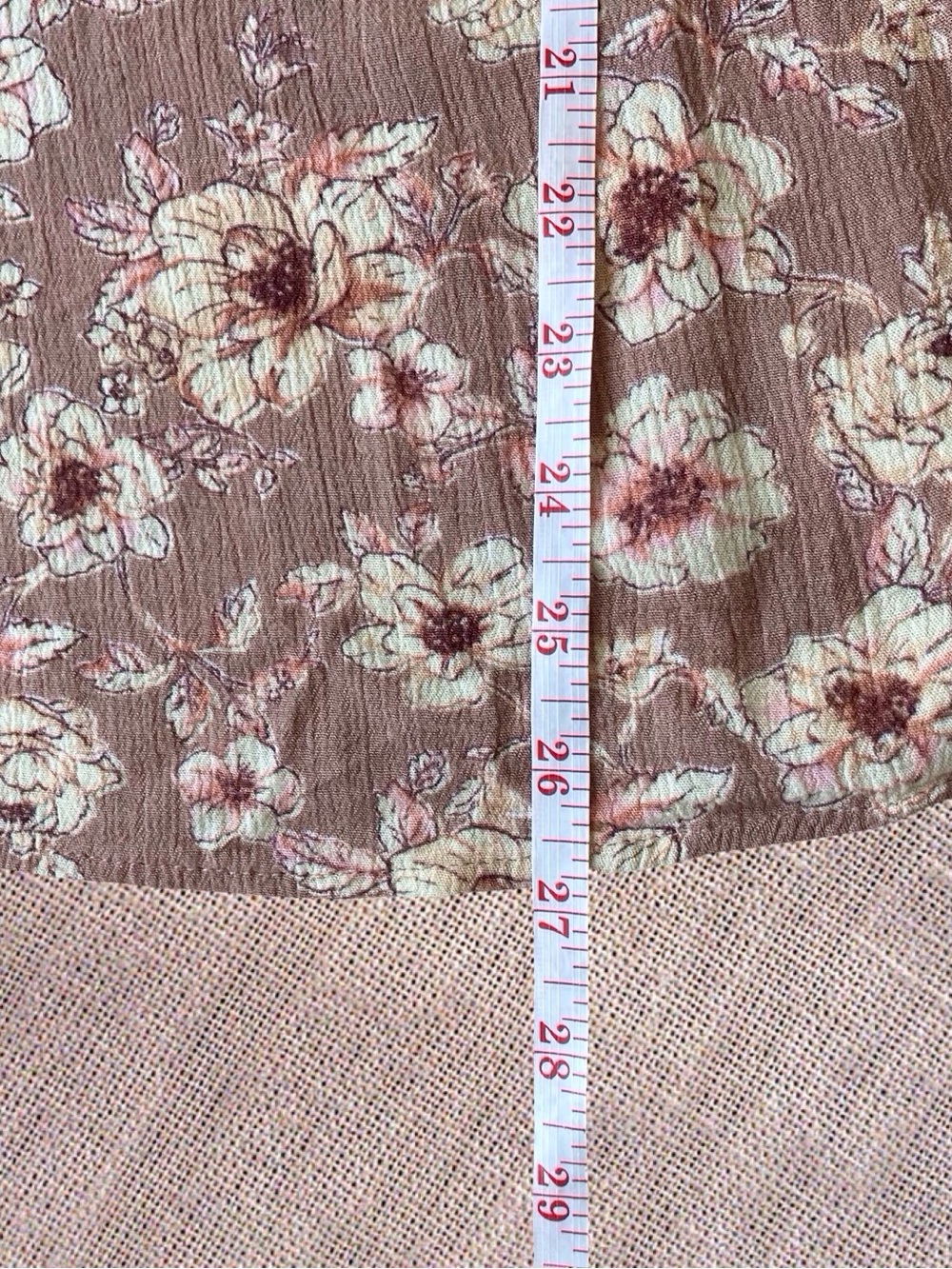 Gypsies & Moondust Floral Crinkle Sleeveless V-Neck Tank Top Brown Pink Large - Picture 6 of 10